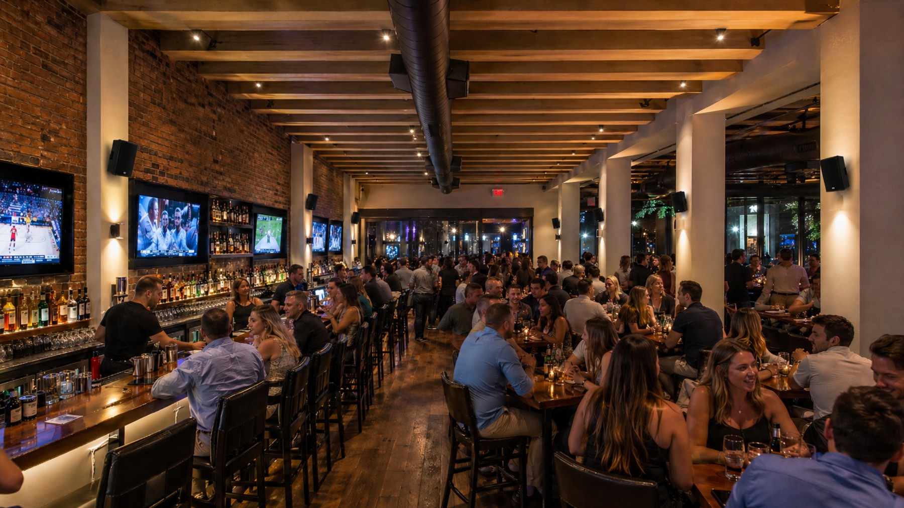 Distributed audio in a busy bar