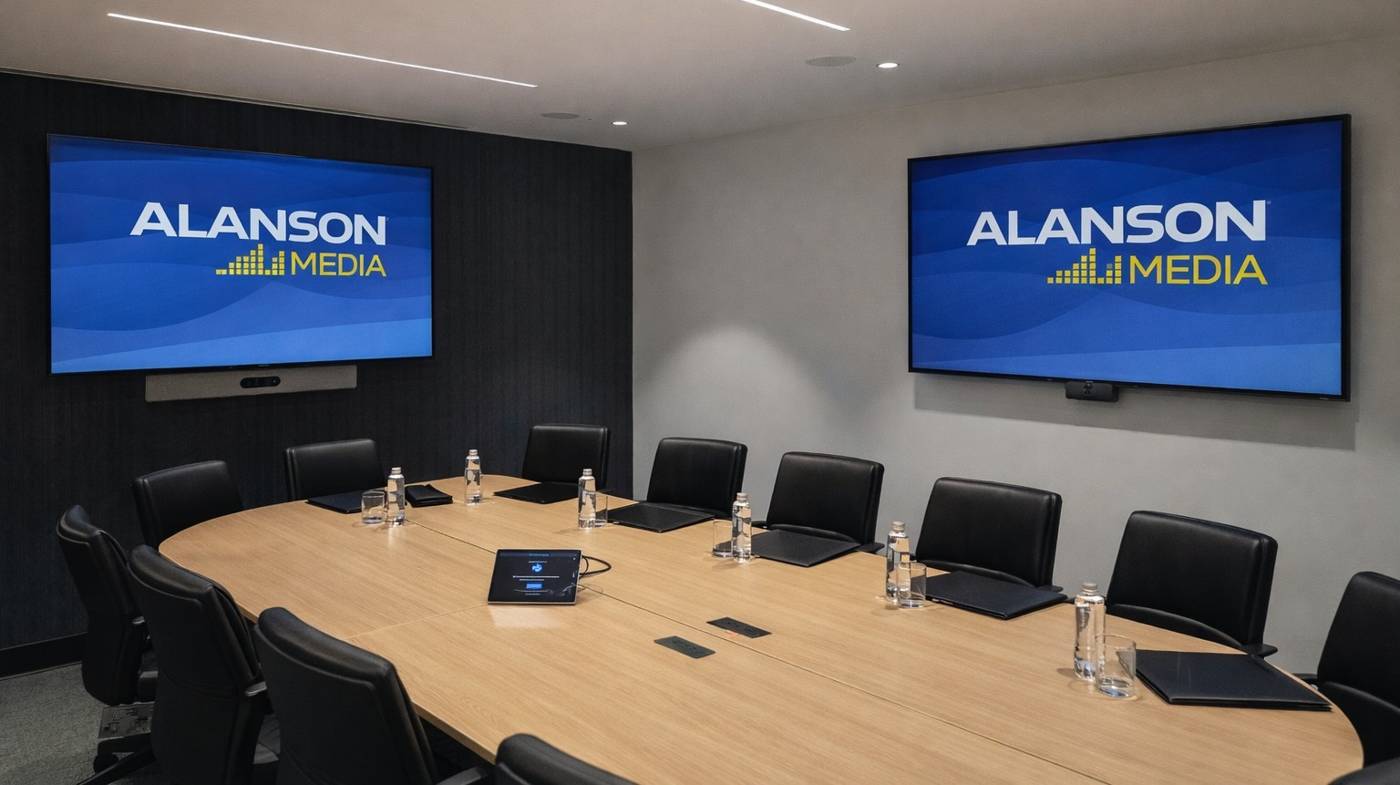 Alanson Media boardroom AV installation