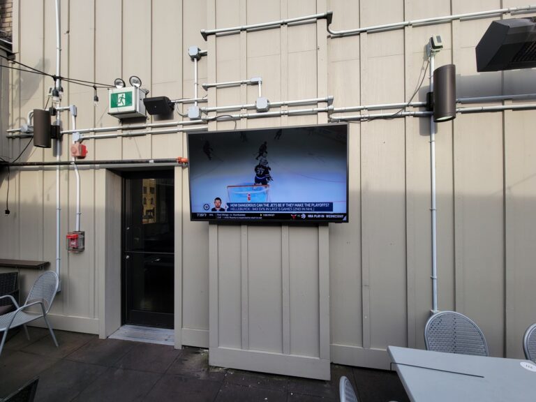 Commercial outdoor digital display installation by Alanson Media, Ontario