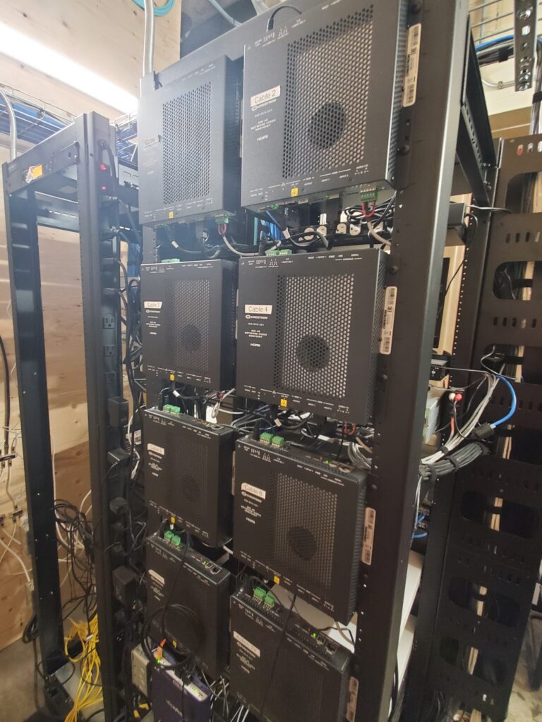 Commercial server and AV equipment rack by Alanson Media, Southwestern Ontario